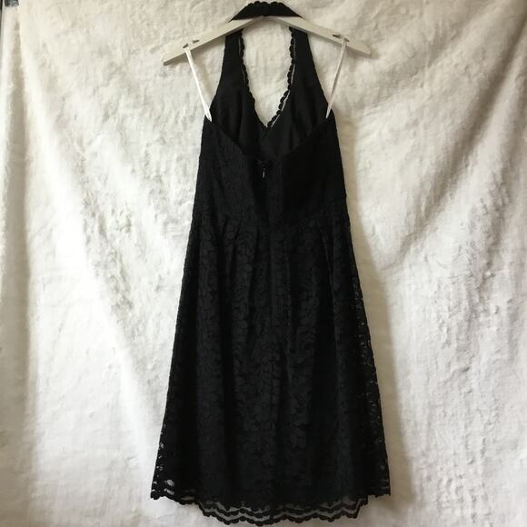 David’s Bridal Black Halter Top Laced Short Dress - Picture 14 of 16